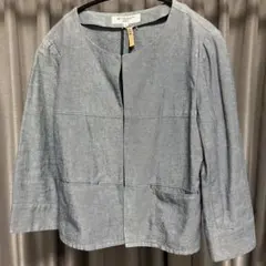 NATURAL BEAUTY BASIC ノーカラージャケット M デニム