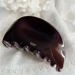 大人女性　シンプル 上質アセテート バンスクリップ チョコレートブラウン