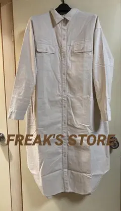 フリークスストア ＊リネン混 ロングシャツワンピース ＊ベージュ ＊Fサイズ