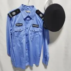 警察官制服風 長袖シャツ ホワイト ブルー 警察官制服風 長袖シャツ ホワイト ブルー - メルカリ