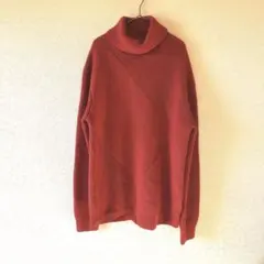 【LOVELESS ラブレス】ブロッキングタートルネックニット セーター M 赤