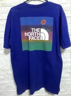 THE NORTH FACE 青紫 Tシャツ バックプリント/メンズＭ