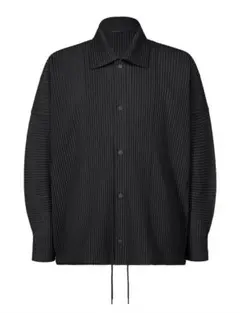 【希少】ISSEY MIYAKE MEN ブラック プリーツシャツ L HOMME PLISSE ISSEY MIYAKE オムプリッセ イッセイミヤケ 22AW