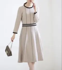 配色ライン入りニットワンピース トッコクローゼット