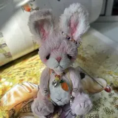 かわいいミント色のうさぎ アーティストベア 海外作家様 ハンドメイド