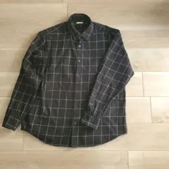 長袖 フランネルシャツ Lサイズ 黒系 / GU