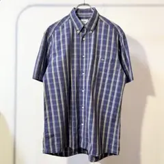 90’s FRENCH LACOSTE BD半袖チェックシャツ