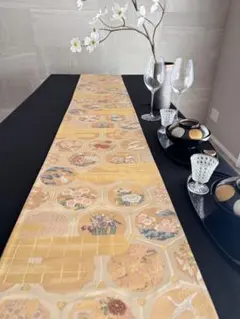 ︎専用◼︎C1297◼︎オーダー品 高級袋帯 全通 草花 鳥 茶紫 (〜420cm