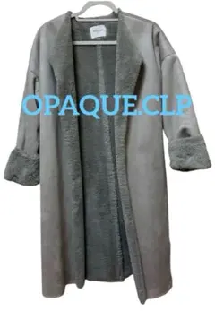 オペークドクリップ　ノーカラーロングコート