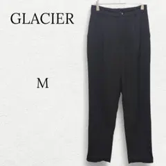 1601【グラシア】テーパードパンツ スラックス ゴム 黒 Ｍ オフィス 通勤