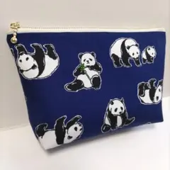 フラットファスナーポーチ ハンドメイド パンダ柄② - メルカリ