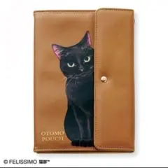 猫が覗くマルチポーチ　黒猫　フェリシモ猫部のサムネイル