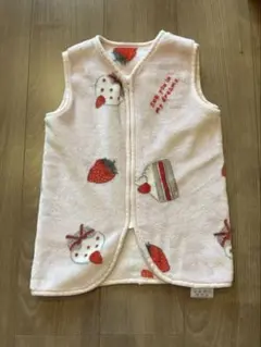 いちご柄 ケーキ　うさぎ　スリーパー ピンク フリース 防寒　35×50cm