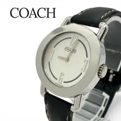 稼働品 COACH 腕時計 クォーツ ホワイト文字盤 シルバー レザーベルトのサムネイル