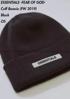 正規品 ESSENTIALS 19FW Cuff Beanie Black OS