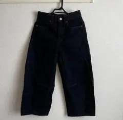 美品 GU バレルレッグジーンズ デニム パンツ インディゴ S 低身長