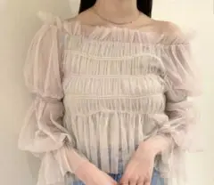 【SNIDEL】Sustainableチュールクロップドトップス