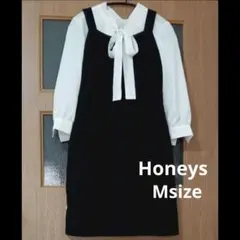 Honeys ジャンパースカート ワンピース 黒 M