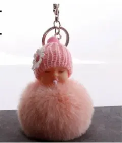 赤ちゃんファーキーホルダー