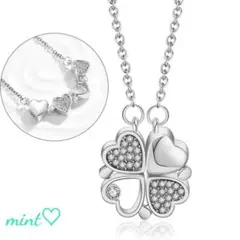 新品　ツーウェイ ネックレス　四つ葉のクローバー　ハート　シルバー　おしゃれ