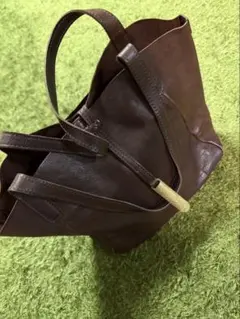 genten　ダークブラウン レザー トートバッグ