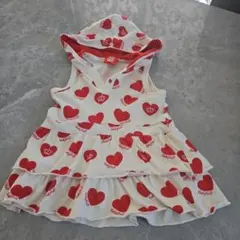 BABY DOLL ハート柄 ノースリーブワンピース 90