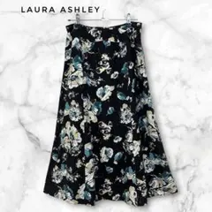 ローラアシュレイ 花柄 ロングフレアスカート