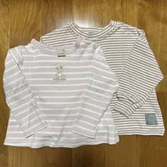 まとめ売り　ロンT 長袖　Tシャツ　ピンク　ボーダー　プティマイン　しまむら