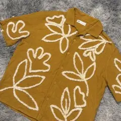 ZARA ザラ フローラル 刺繍 半袖 シャツ