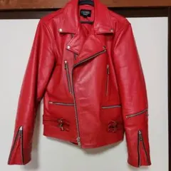 超美品　HORN WORKS ライダース赤