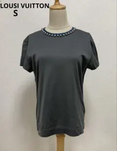 ルイヴィトン　バイカラーTシャツ　S グレー　半袖　スタッズ付　バックリボン
