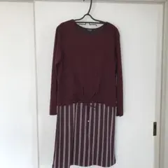 ドッキングワンピース　ワインレッド系　Mサイズ