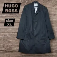 【訳あり】ヒューゴボス　ステンカラーコート　黒　ブラック　50　XL　匿名配送のサムネイル