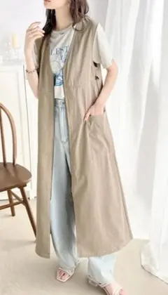 classical elf 配色ステッチダブルジップジレワンピ