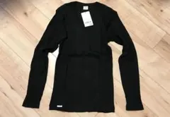 EDWIN　エドゥィン　長袖カットソー　ロンT　Vネック　Tシャツ　黒　ブラック