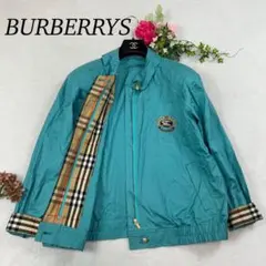 K404 新品未使用 2XL バーバリー ロゴ刺繍 ブルゾン ブルー レディース
