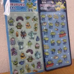 2枚セット　トイストーリー　モンスターズインク　ぷくぷく　立体シール　硬