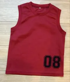 スポーツ用　赤 メッシュタンクトップ 130