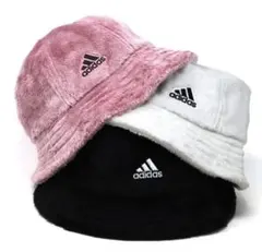 【激安】adidas ファーハット 帽子バケットハット ふわふわ　ホワイト