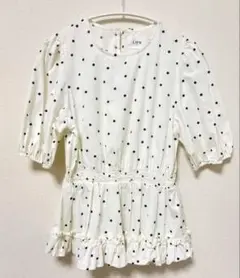 【美品】LIEN 水玉フリル半袖ブラウス