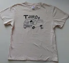 T字路s 車 Tシャツ Mサイズ ベージュ イラスト ロゴ
