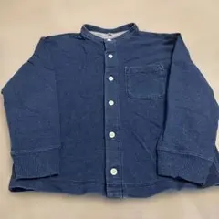 ネイビー 長袖シャツ 120サイズ　スタンドカラー