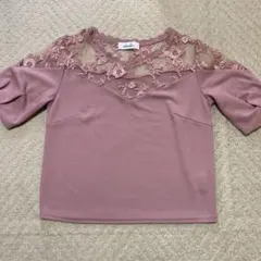 dazzlin ピンク 半袖トップス レース刺繍のサムネイル