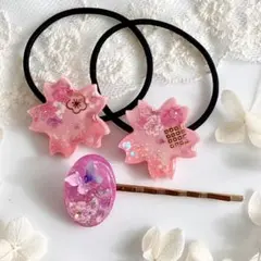 ✝レジン ヘアゴム 9個ハンドメイド - メルカリ