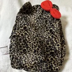 サンリオ ハローキティ 耳付き ヒョウ柄リュック