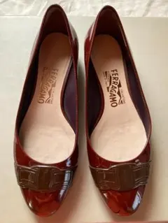 Salvatore Ferragamo ボルドー フラットシューズ