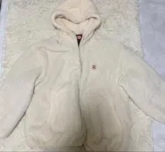 CONVERSE フリースジャケット フード付き ホワイトM