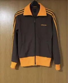 adidas ジップアップジャケット ブラウン/オレンジ