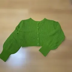 WEGO グリーン クロップドカーディガン