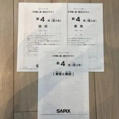 サピックス新3年3月度入室・組分けテスト2025年原本❗️平均点付き❗️ 最新版！サピックス 3年生7月度入室・組分けテスト 2025年 原本 - メルカリ